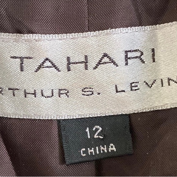 Tahari open front brown black and white weave jacket. 3/4 sleeve wcuff. Size 12 - Picture 5 of 5